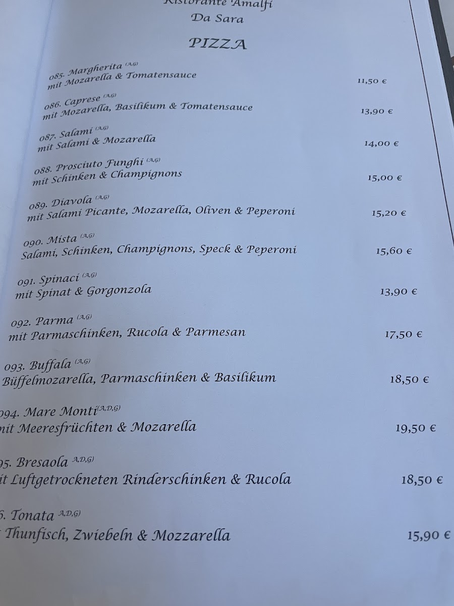 Ristorante Amalfi Menu - Image 3